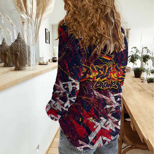 Adelaide Crows Women Casual Shirt Street Art Urban Graffiti Football