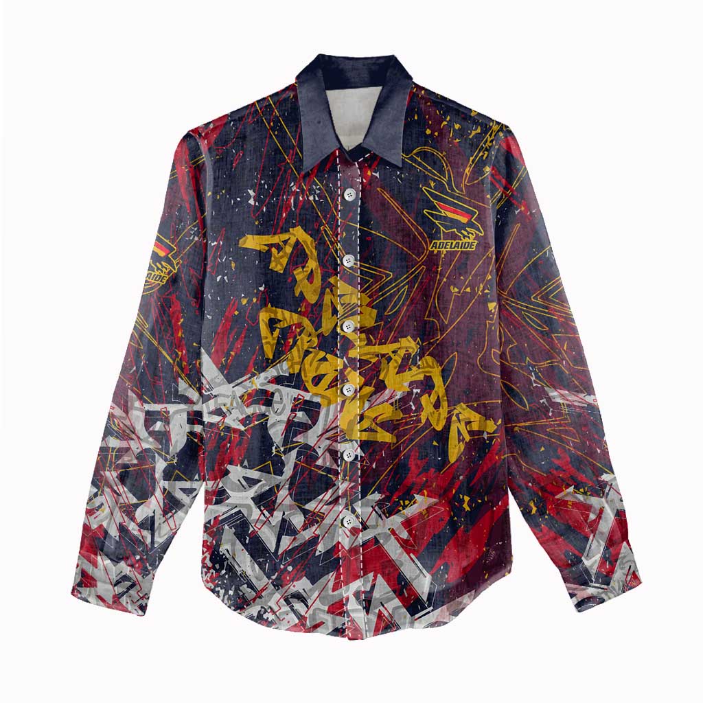 Adelaide Crows Women Casual Shirt Street Art Urban Graffiti Football