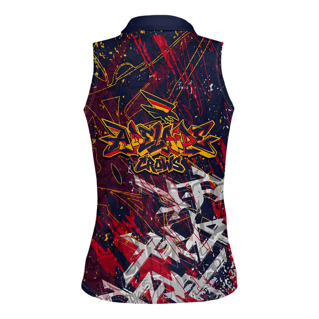 Adelaide Crows Women Sleeveless Polo Shirt Street Art Urban Graffiti Football