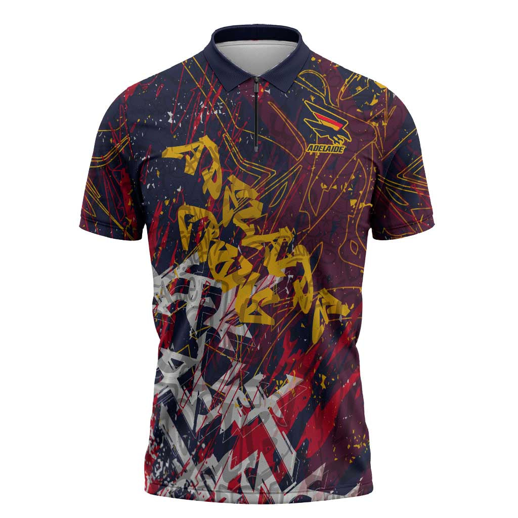 Adelaide Crows Zipper Polo Shirt Street Art Urban Graffiti Football