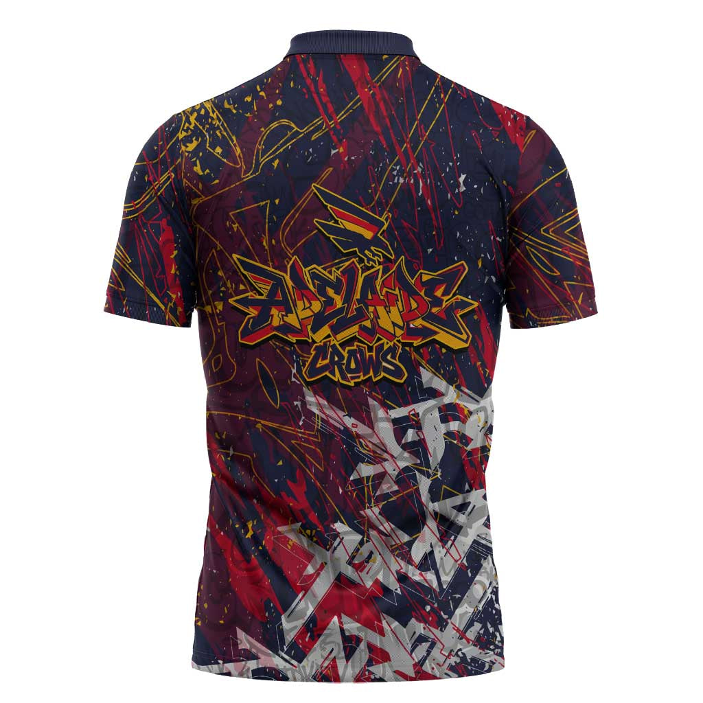 Adelaide Crows Zipper Polo Shirt Street Art Urban Graffiti Football