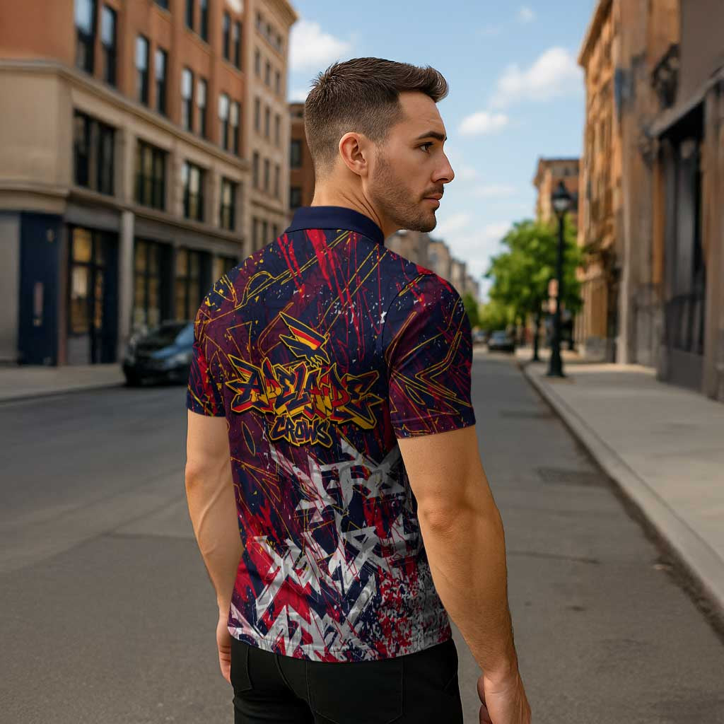Adelaide Crows Zipper Polo Shirt Street Art Urban Graffiti Football