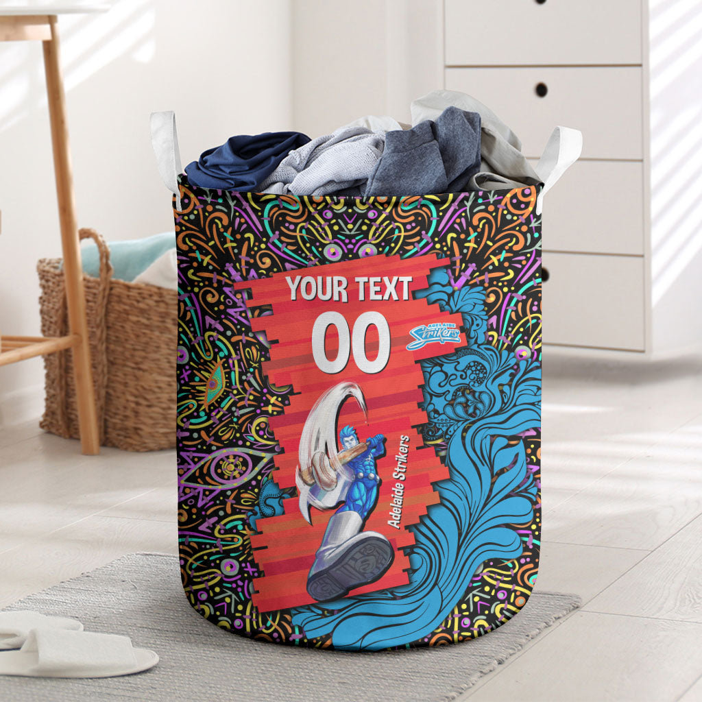 Personalized Adelaide Strikers Laundry Basket Hippie Psychedelic Pattern Vibrant Mandala Art Style