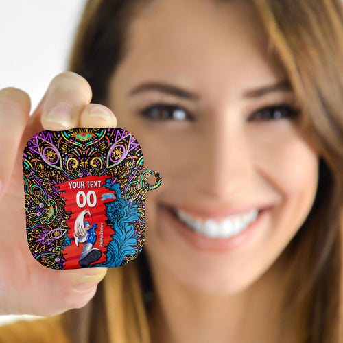 Personalized Adelaide Strikers AirPods Case Hippie Psychedelic Pattern Vibrant Mandala Art Style