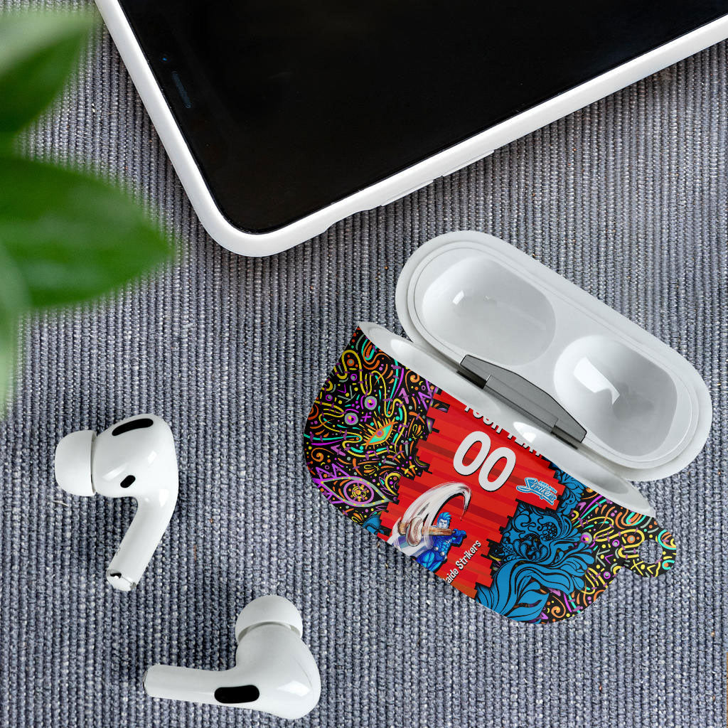 Personalized Adelaide Strikers AirPods Case Hippie Psychedelic Pattern Vibrant Mandala Art Style