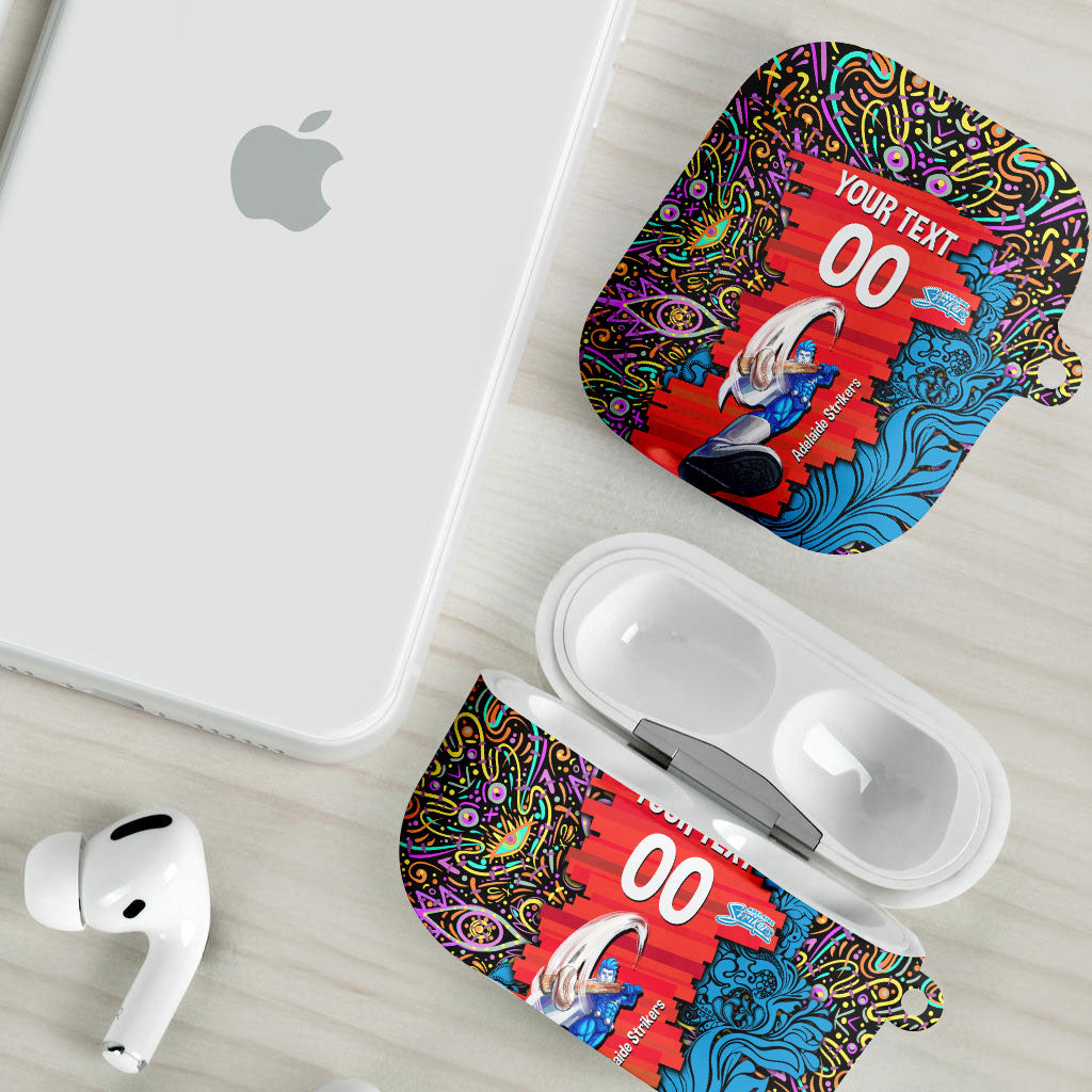 Personalized Adelaide Strikers AirPods Case Hippie Psychedelic Pattern Vibrant Mandala Art Style