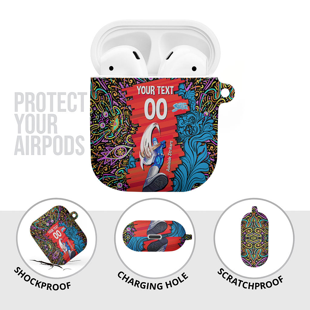 Personalized Adelaide Strikers AirPods Case Hippie Psychedelic Pattern Vibrant Mandala Art Style
