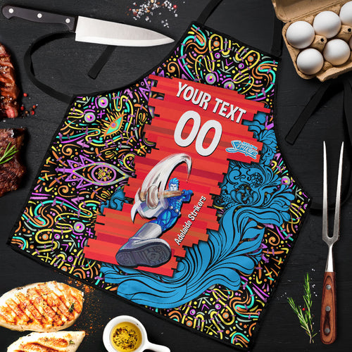 Personalized Adelaide Strikers Apron Hippie Psychedelic Pattern Vibrant Mandala Art Style