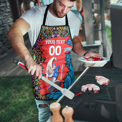 Personalized Adelaide Strikers Apron Hippie Psychedelic Pattern Vibrant Mandala Art Style