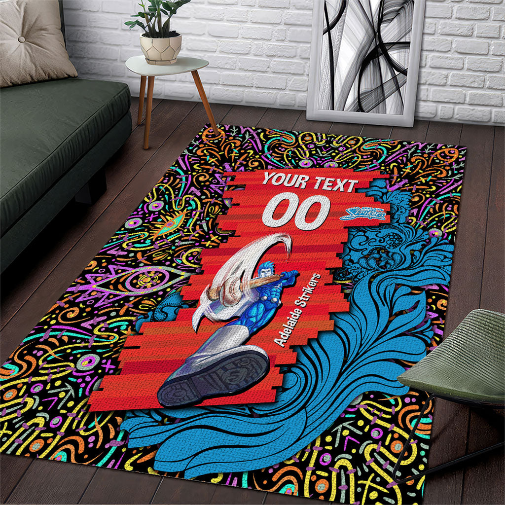 Personalized Adelaide Strikers Area Rug Hippie Psychedelic Pattern Vibrant Mandala Art Style