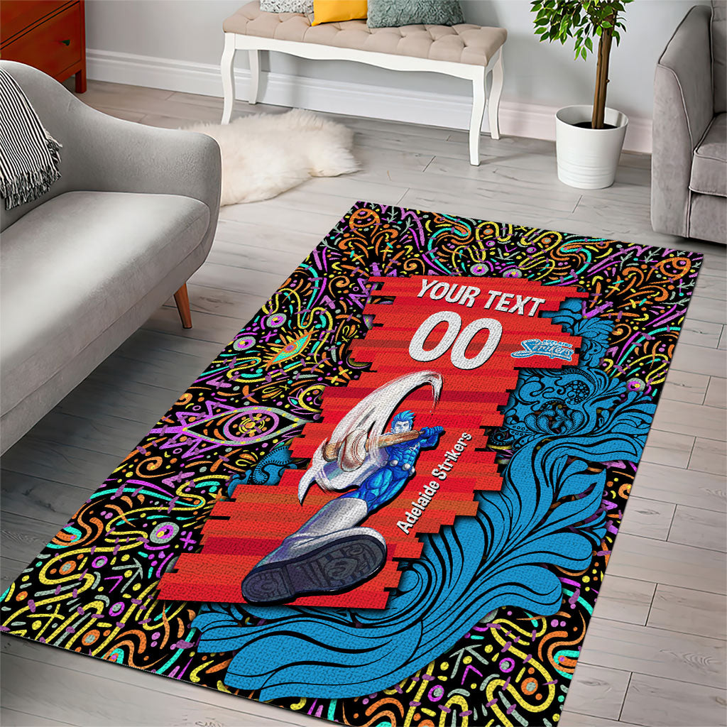 Personalized Adelaide Strikers Area Rug Hippie Psychedelic Pattern Vibrant Mandala Art Style