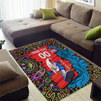Personalized Adelaide Strikers Area Rug Hippie Psychedelic Pattern Vibrant Mandala Art Style