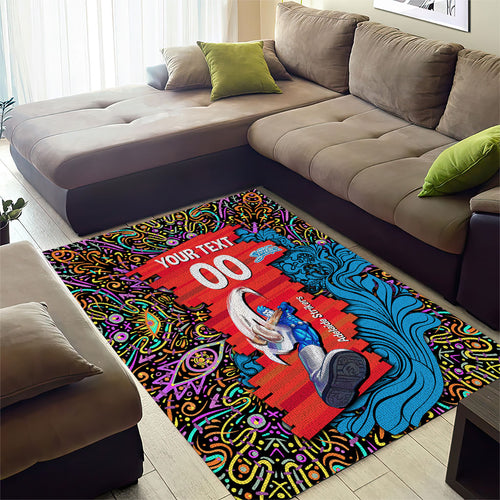 Personalized Adelaide Strikers Area Rug Hippie Psychedelic Pattern Vibrant Mandala Art Style