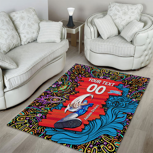 Personalized Adelaide Strikers Area Rug Hippie Psychedelic Pattern Vibrant Mandala Art Style