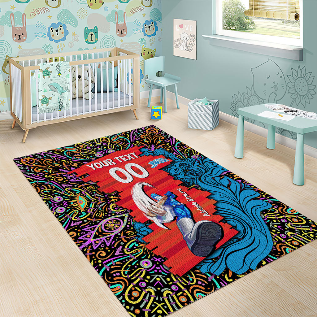 Personalized Adelaide Strikers Area Rug Hippie Psychedelic Pattern Vibrant Mandala Art Style