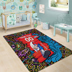 Personalized Adelaide Strikers Area Rug Hippie Psychedelic Pattern Vibrant Mandala Art Style