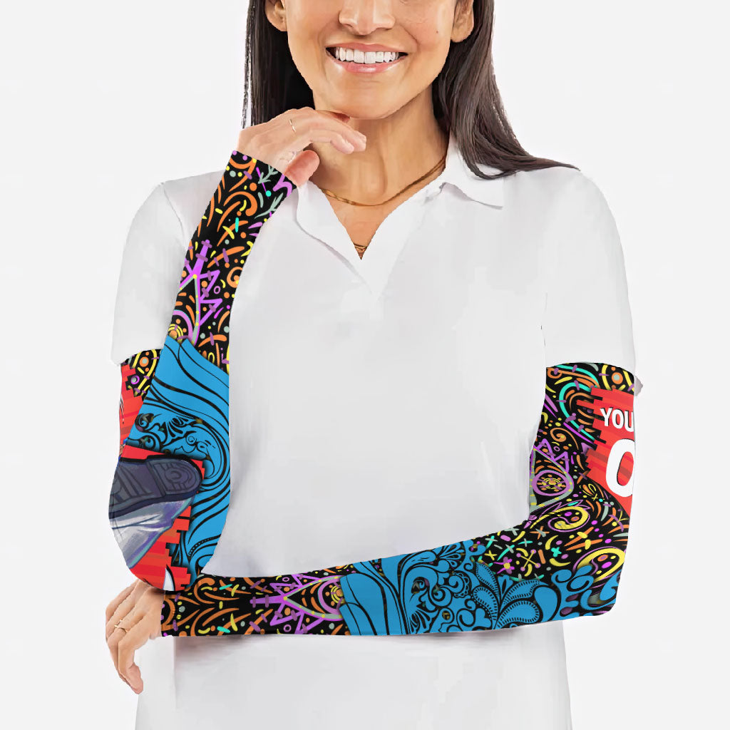 Personalized Adelaide Strikers Arm Sleeves Hippie Psychedelic Pattern Vibrant Mandala Art Style