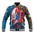 Personalized Adelaide Strikers Baseball Jacket Hippie Psychedelic Pattern Vibrant Mandala Art Style