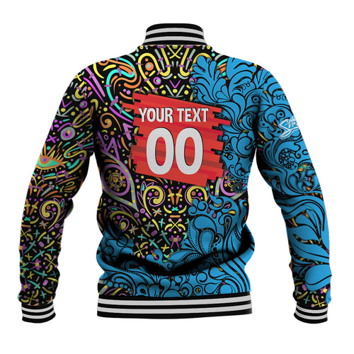 Personalized Adelaide Strikers Baseball Jacket Hippie Psychedelic Pattern Vibrant Mandala Art Style