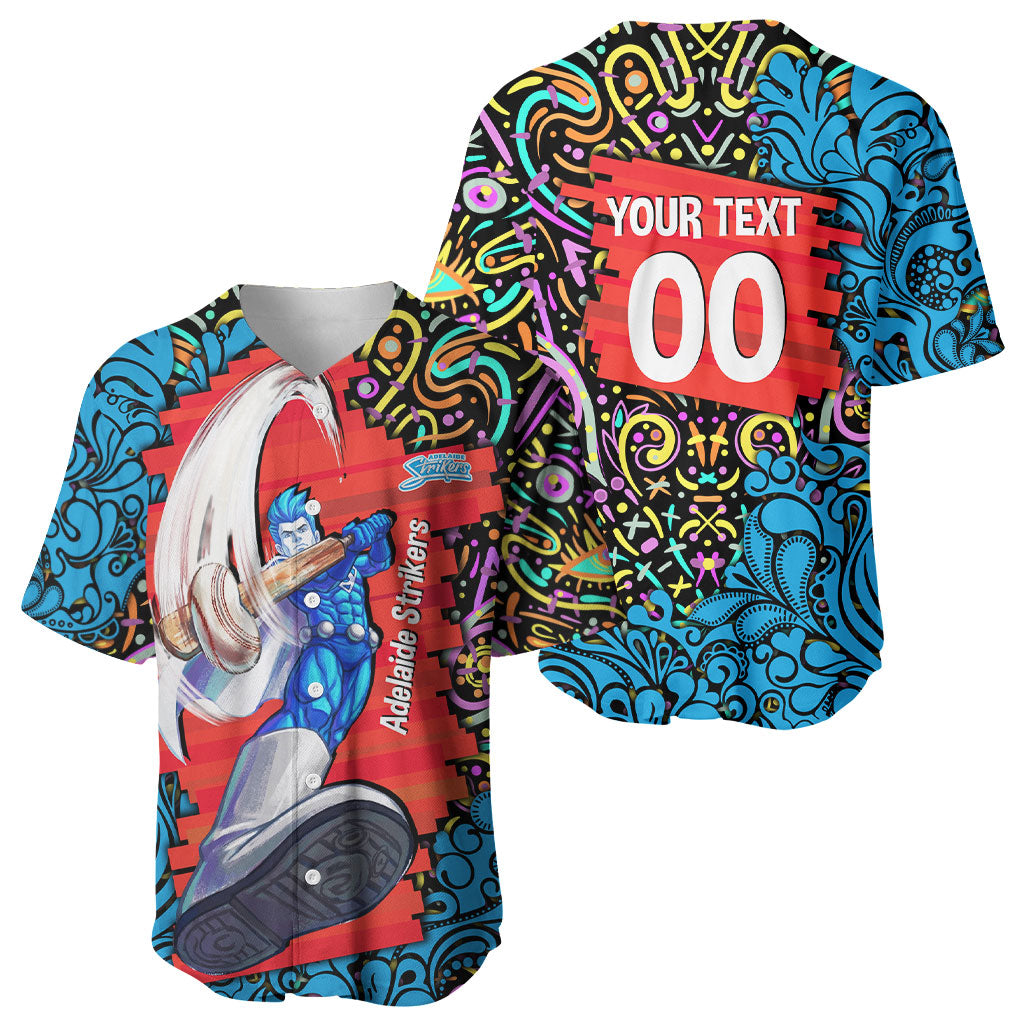 Personalized Adelaide Strikers Baseball Jersey Hippie Psychedelic Pattern Vibrant Mandala Art Style