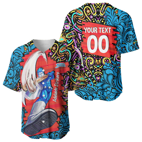 Personalized Adelaide Strikers Baseball Jersey Hippie Psychedelic Pattern Vibrant Mandala Art Style
