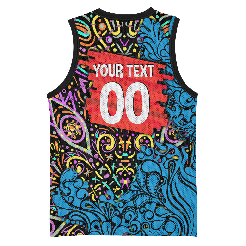 Personalized Adelaide Strikers Basketball Jersey Hippie Psychedelic Pattern Vibrant Mandala Art Style