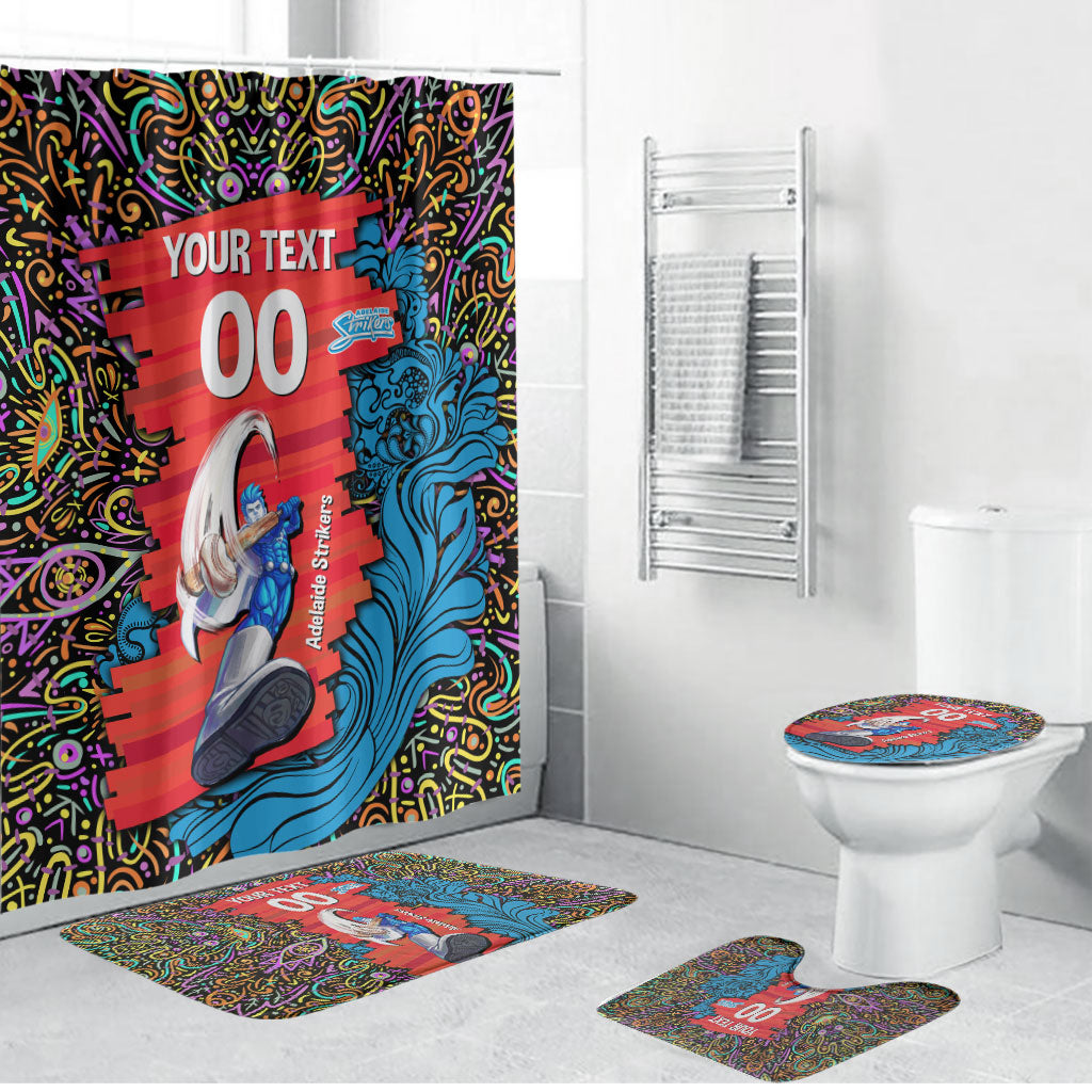 Personalized Adelaide Strikers Bathroom Set Hippie Psychedelic Pattern Vibrant Mandala Art Style