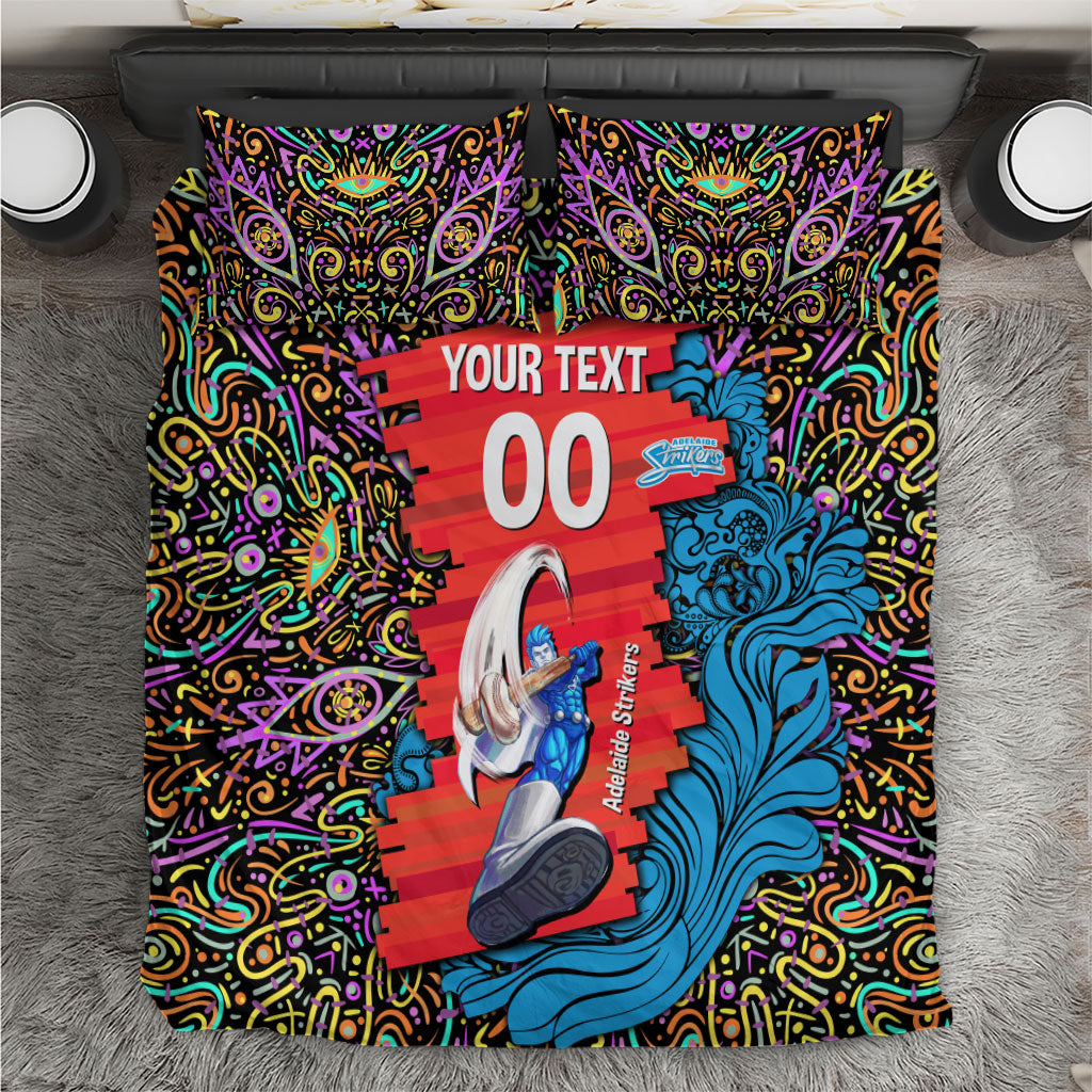 Personalized Adelaide Strikers Bedding Set Hippie Psychedelic Pattern Vibrant Mandala Art Style