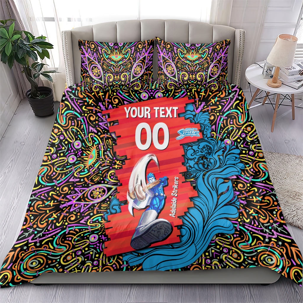 Personalized Adelaide Strikers Bedding Set Hippie Psychedelic Pattern Vibrant Mandala Art Style