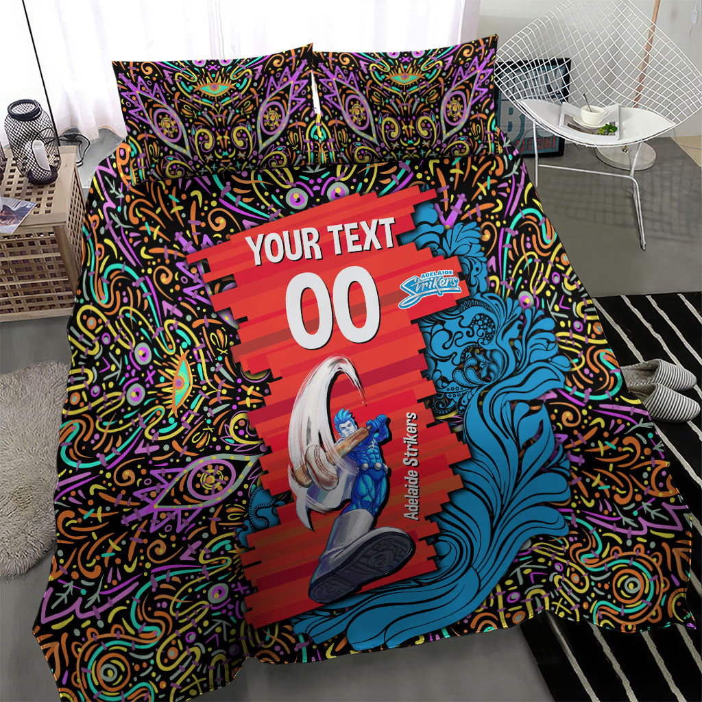 Personalized Adelaide Strikers Bedding Set Hippie Psychedelic Pattern Vibrant Mandala Art Style
