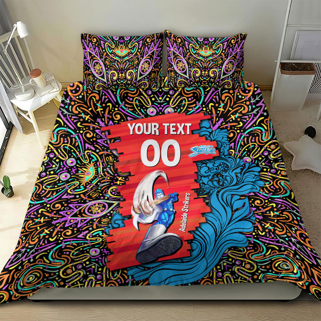 Personalized Adelaide Strikers Bedding Set Hippie Psychedelic Pattern Vibrant Mandala Art Style