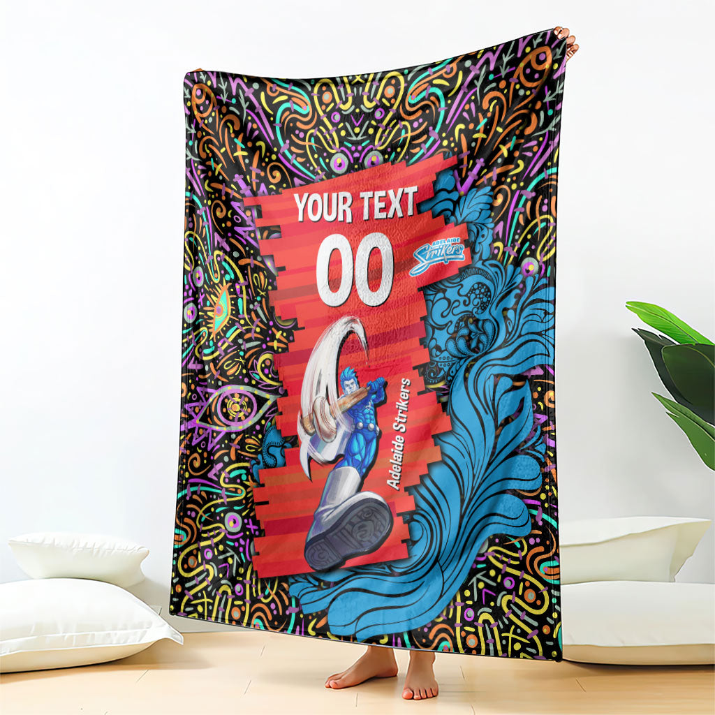 Personalized Adelaide Strikers Blanket Hippie Psychedelic Pattern Vibrant Mandala Art Style