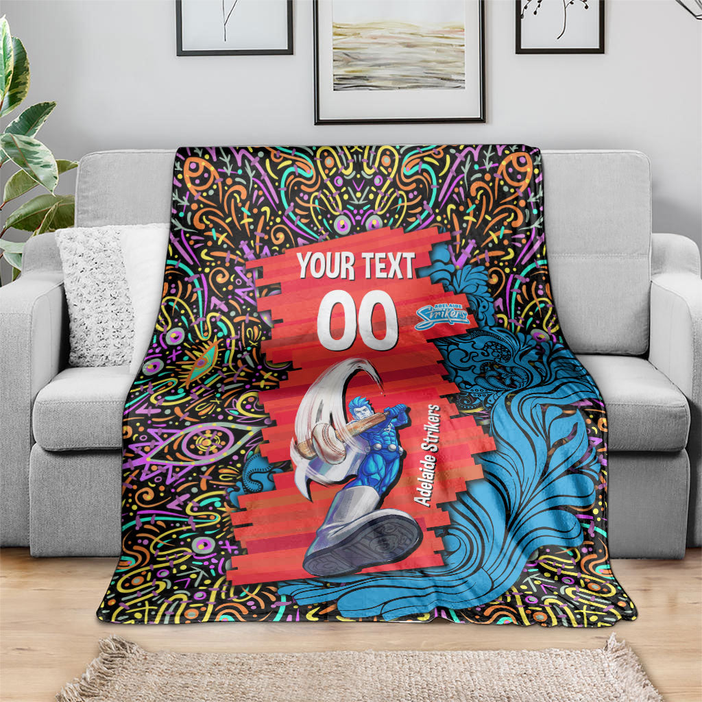 Personalized Adelaide Strikers Blanket Hippie Psychedelic Pattern Vibrant Mandala Art Style