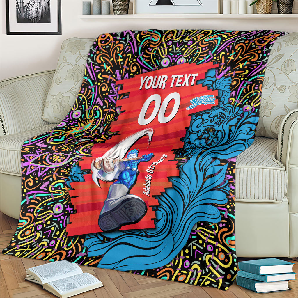Personalized Adelaide Strikers Blanket Hippie Psychedelic Pattern Vibrant Mandala Art Style