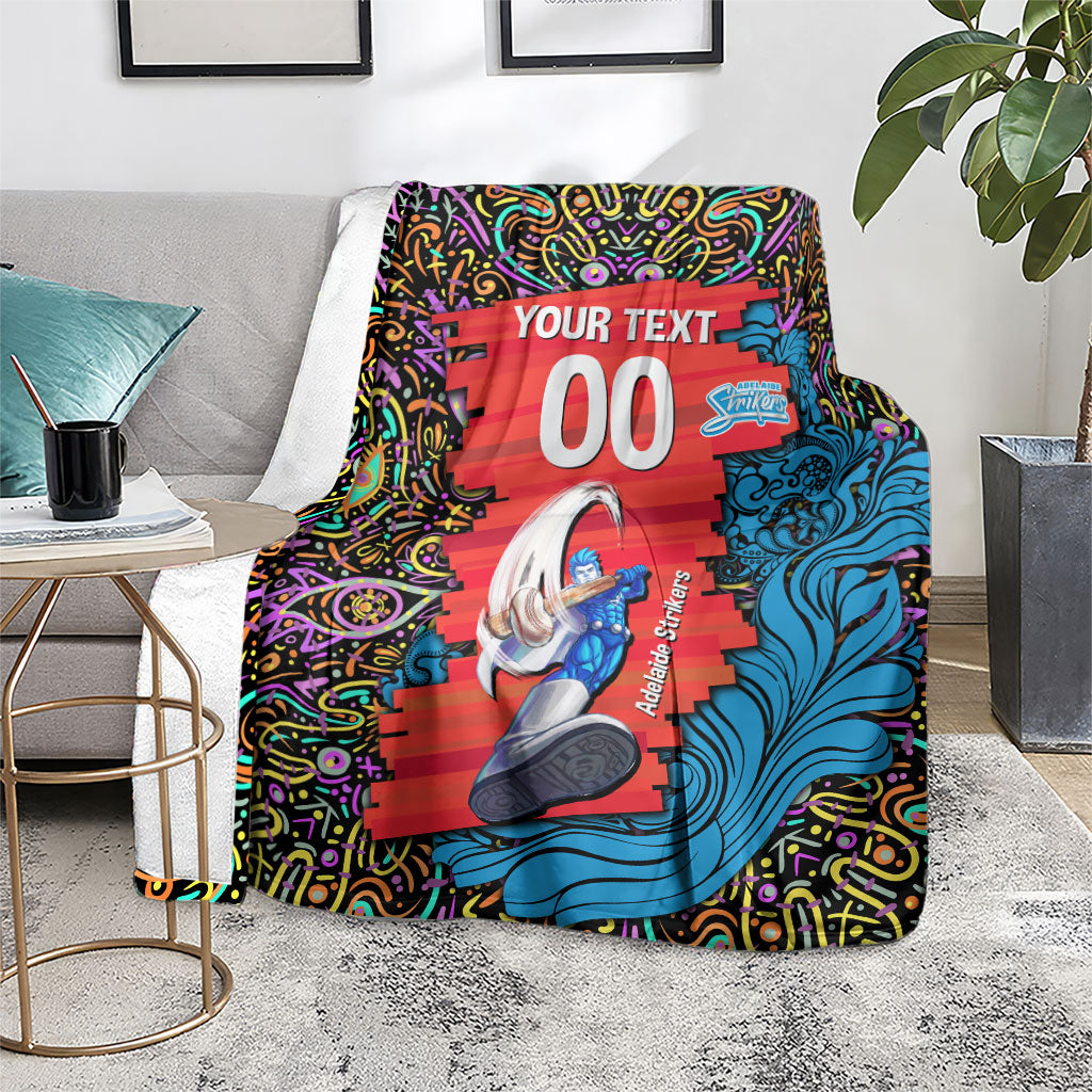 Personalized Adelaide Strikers Blanket Hippie Psychedelic Pattern Vibrant Mandala Art Style