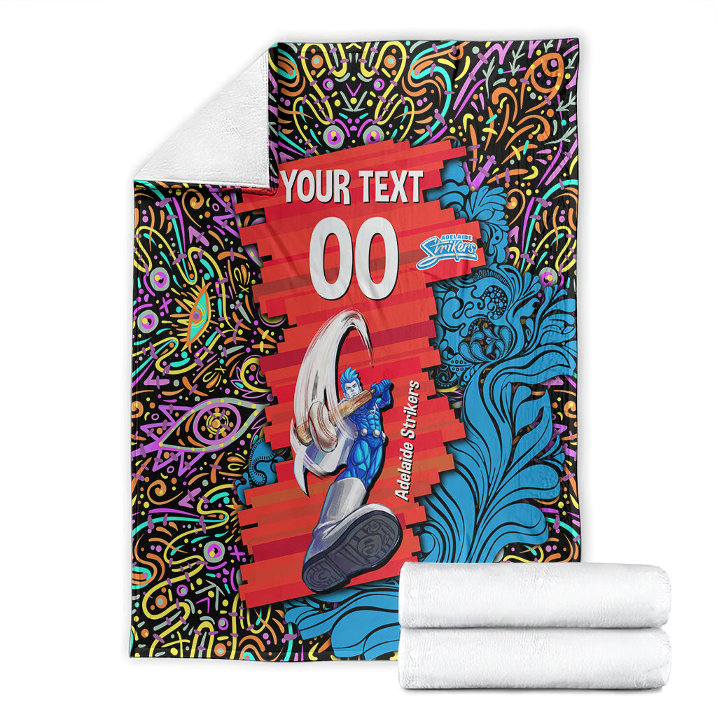Personalized Adelaide Strikers Blanket Hippie Psychedelic Pattern Vibrant Mandala Art Style