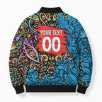 Personalized Adelaide Strikers Bomber Puffer Jacket Hippie Psychedelic Pattern Vibrant Mandala Art Style