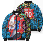 Personalized Adelaide Strikers Bomber Puffer Jacket Hippie Psychedelic Pattern Vibrant Mandala Art Style
