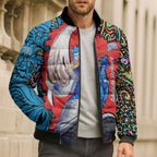 Personalized Adelaide Strikers Bomber Puffer Jacket Hippie Psychedelic Pattern Vibrant Mandala Art Style