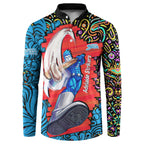 Personalized Adelaide Strikers Button Sweatshirt Hippie Psychedelic Pattern Vibrant Mandala Art Style