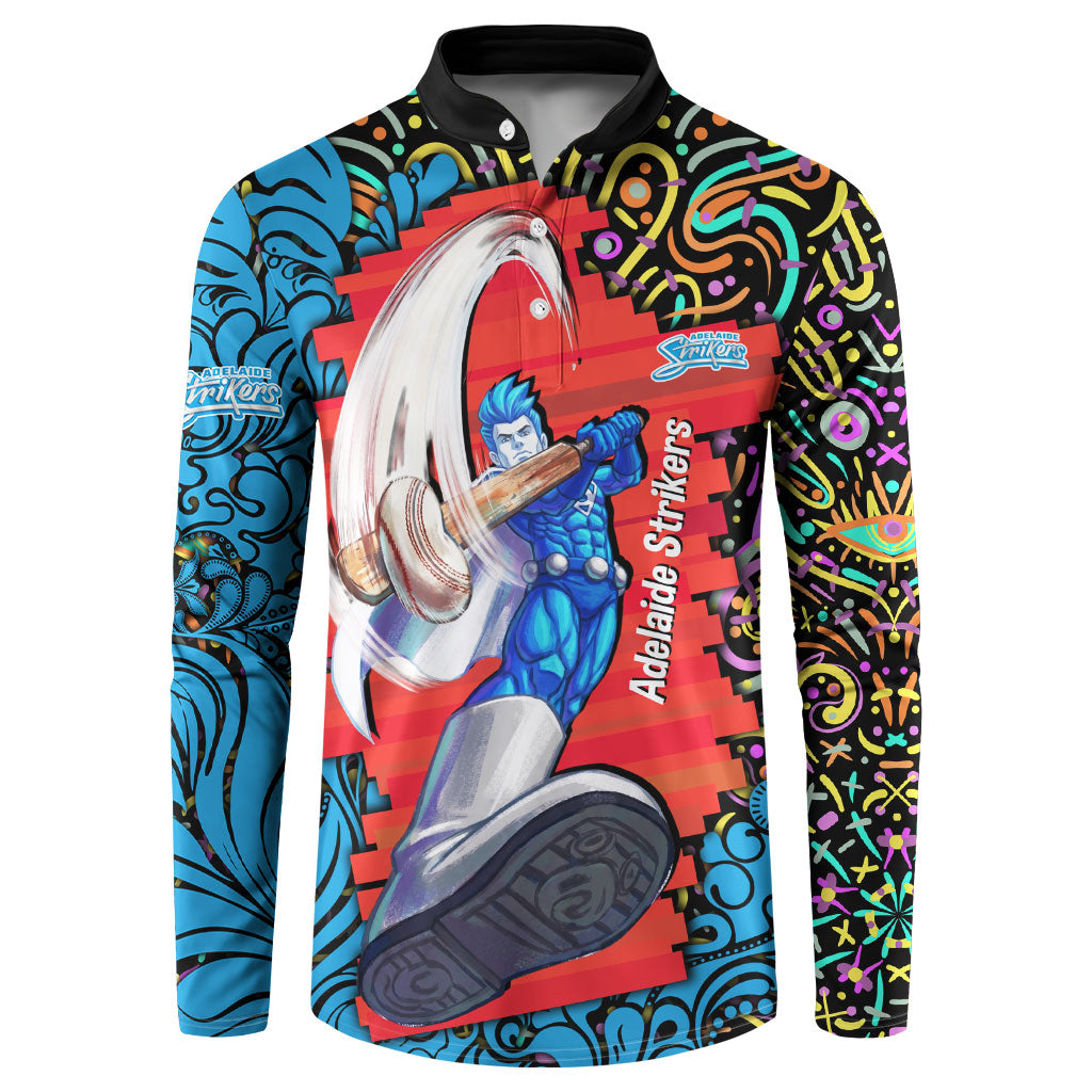 Personalized Adelaide Strikers Button Sweatshirt Hippie Psychedelic Pattern Vibrant Mandala Art Style