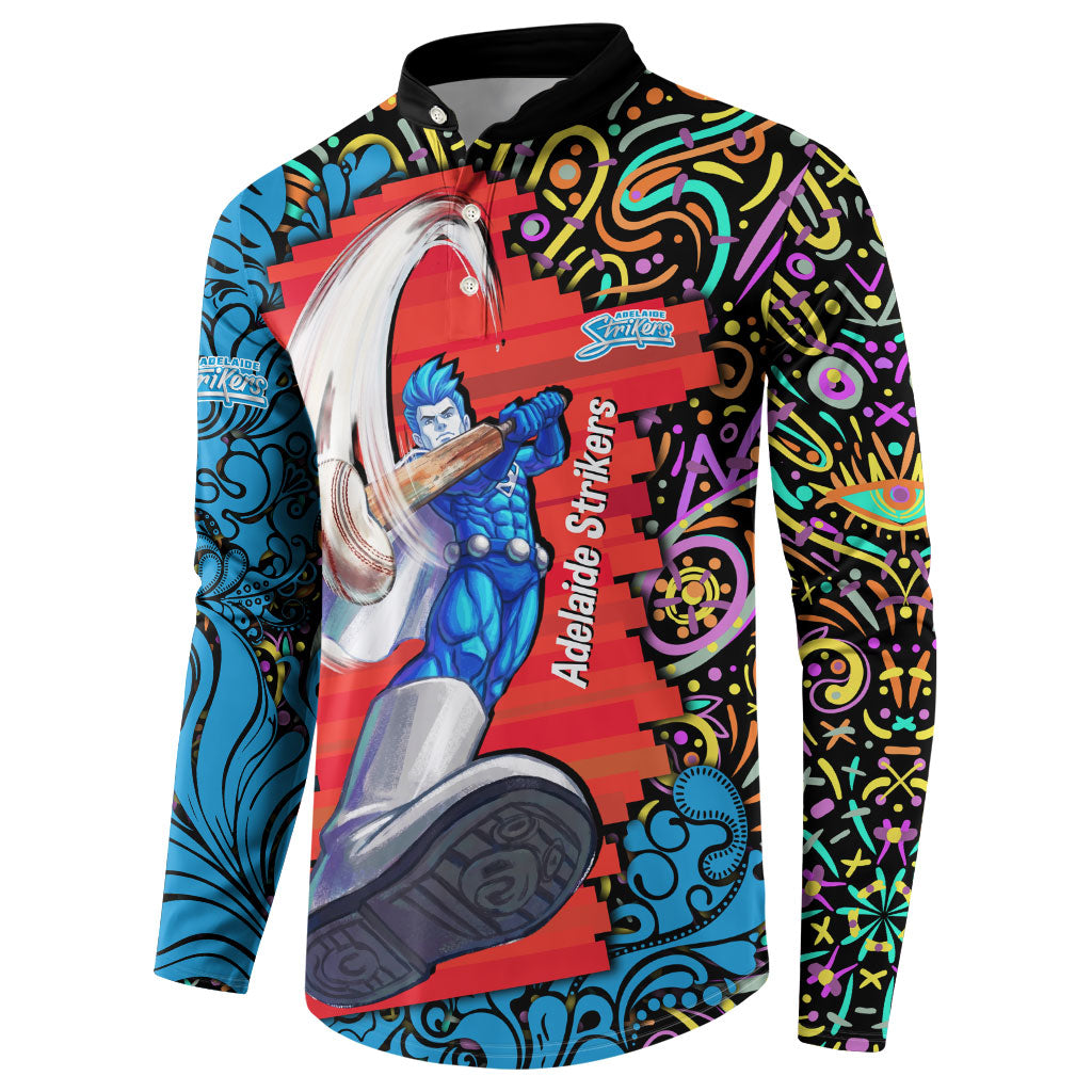 Personalized Adelaide Strikers Button Sweatshirt Hippie Psychedelic Pattern Vibrant Mandala Art Style