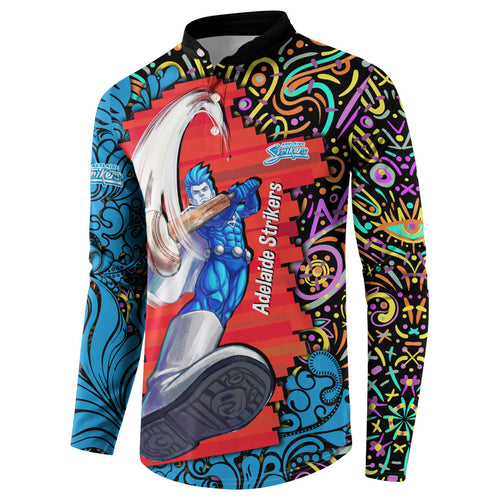 Personalized Adelaide Strikers Button Sweatshirt Hippie Psychedelic Pattern Vibrant Mandala Art Style