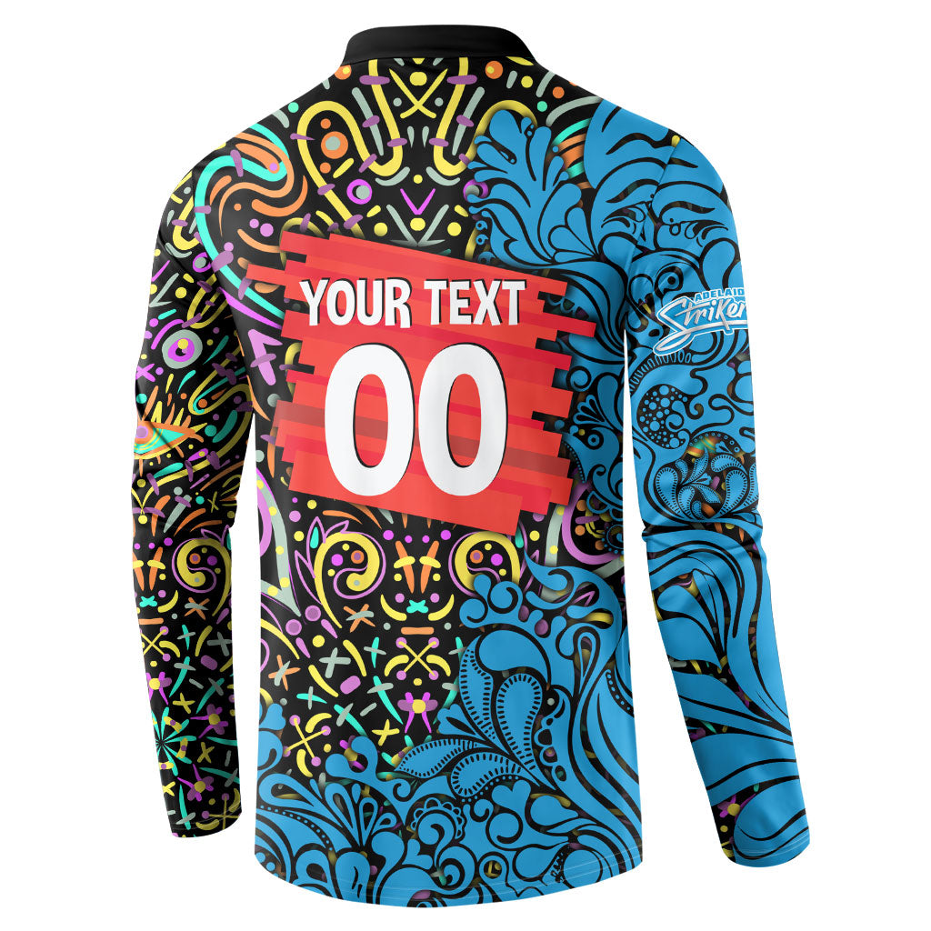 Personalized Adelaide Strikers Button Sweatshirt Hippie Psychedelic Pattern Vibrant Mandala Art Style