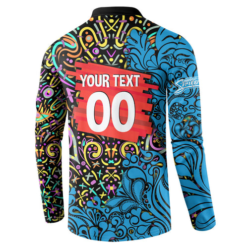 Personalized Adelaide Strikers Button Sweatshirt Hippie Psychedelic Pattern Vibrant Mandala Art Style