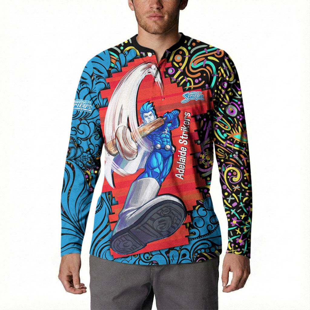 Personalized Adelaide Strikers Button Sweatshirt Hippie Psychedelic Pattern Vibrant Mandala Art Style
