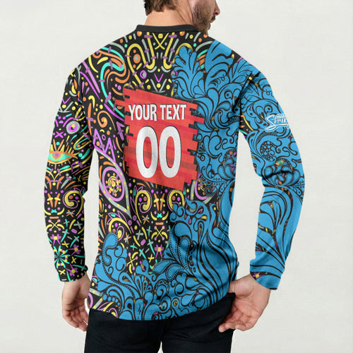 Personalized Adelaide Strikers Button Sweatshirt Hippie Psychedelic Pattern Vibrant Mandala Art Style