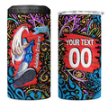 Personalized Adelaide Strikers 4 in 1 Can Cooler Tumbler Hippie Psychedelic Pattern Vibrant Mandala Art Style