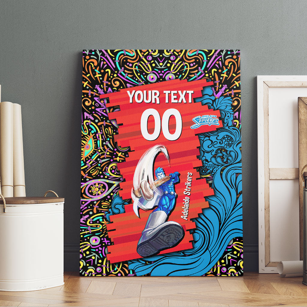 Personalized Adelaide Strikers Canvas Wall Art Hippie Psychedelic Pattern Vibrant Mandala Art Style