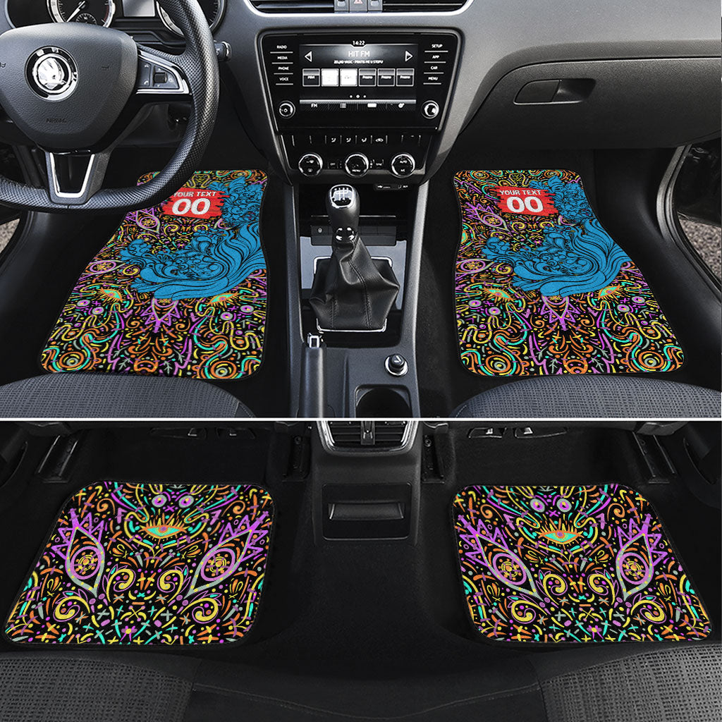 Personalized Adelaide Strikers Car Mats Hippie Psychedelic Pattern Vibrant Mandala Art Style